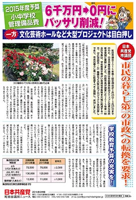 市議団ニュース2015年6月号1面のpdfを表示