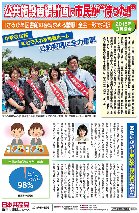 市議団ニュース2018年5-6月号1面のpdfを表示