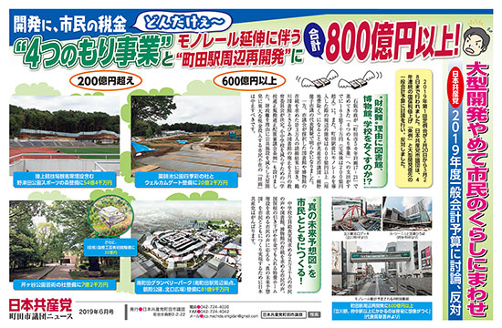市議団ニュース2019年6月号オモテ面のpdfを表示