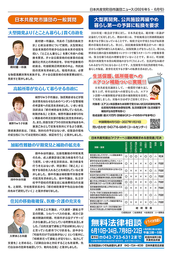 市議団ニュース2026年5-6月号ウラ面のpdfを表示